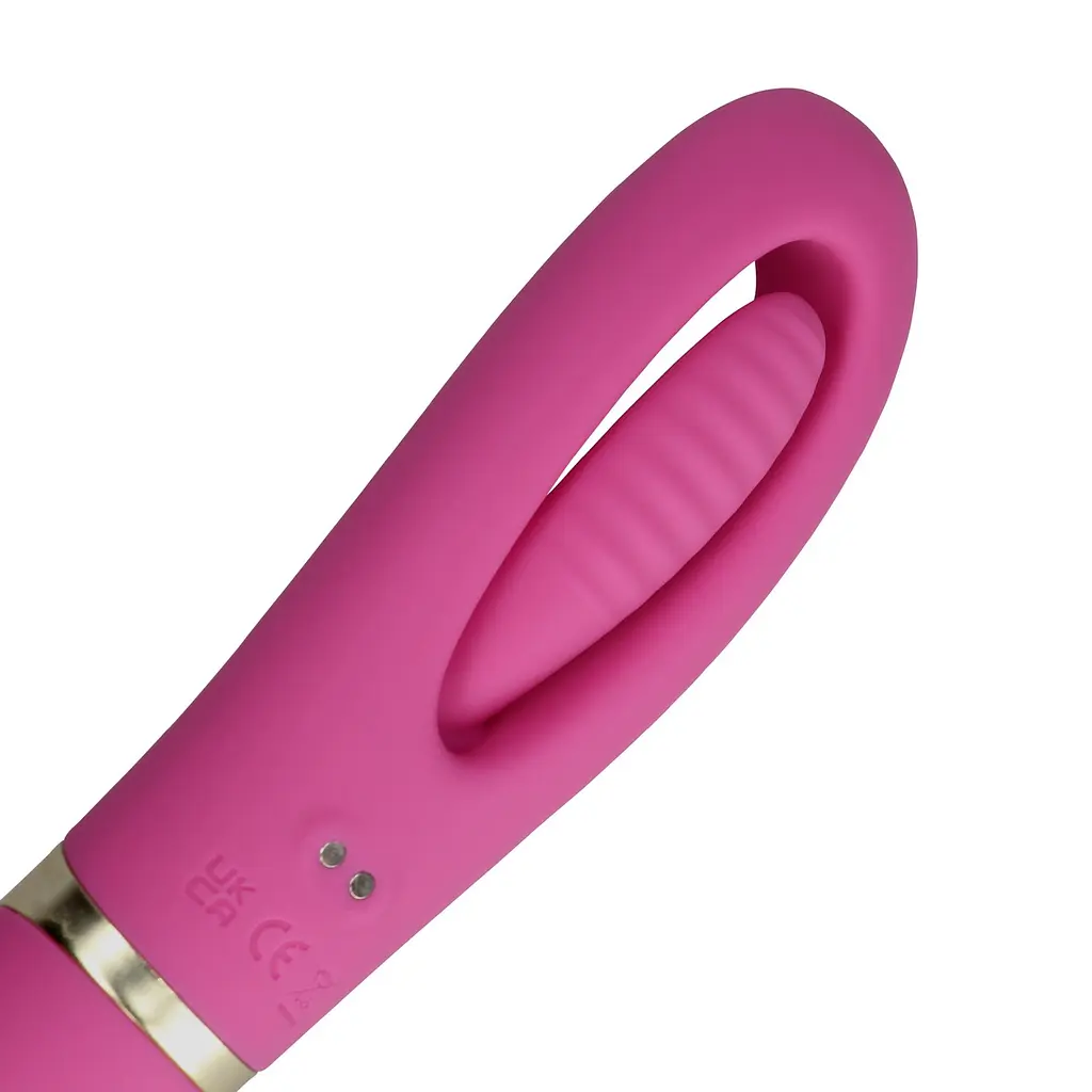 Вибратор Loveline Double Sided Flapping and G-Spot 24 см розовый - фото 4