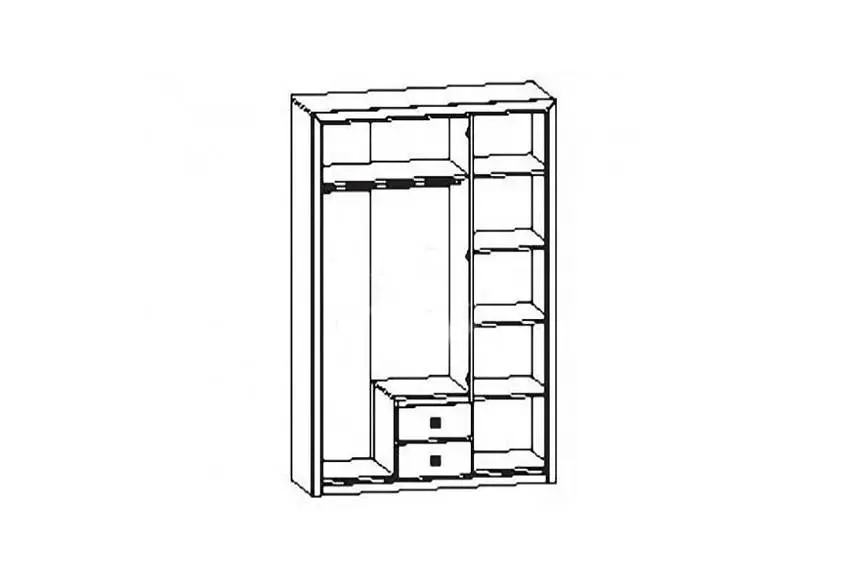 Шафа для одягу з дзеркалом Gerbor Коен МДФ SZF3D2S Венге магія/Штрокс темний (GRB-1422) - фото 2