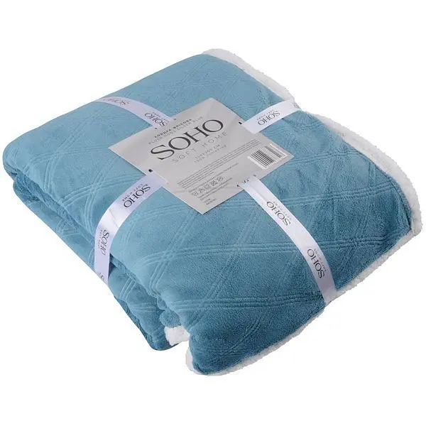 Ковдра Soho Plush hugs Silver blue флісова, 200х150 см, блакитна з білим (1223К) - фото 4