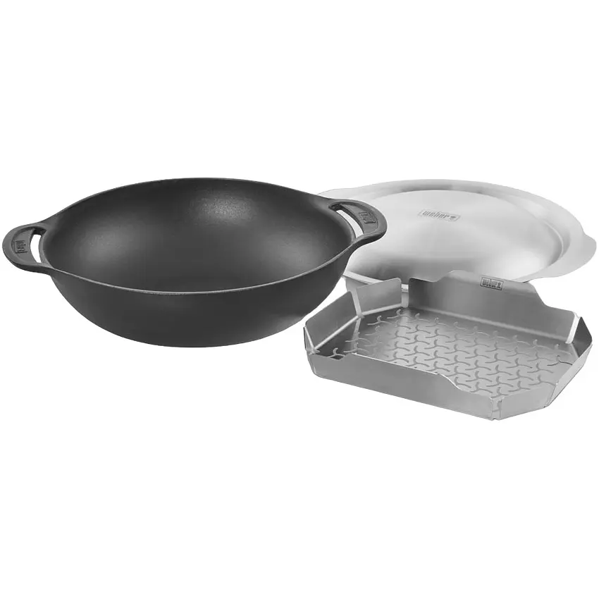 Чавунна сковорода Вок Weber Gourmet BBQ System зі вставкою пароваркою та кришкою (8856) - фото 4