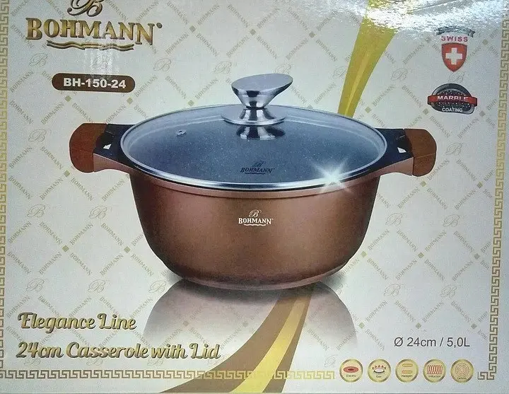 Каструля Bohmann BH 150-24 Brown 24 см 5 л - фото 10