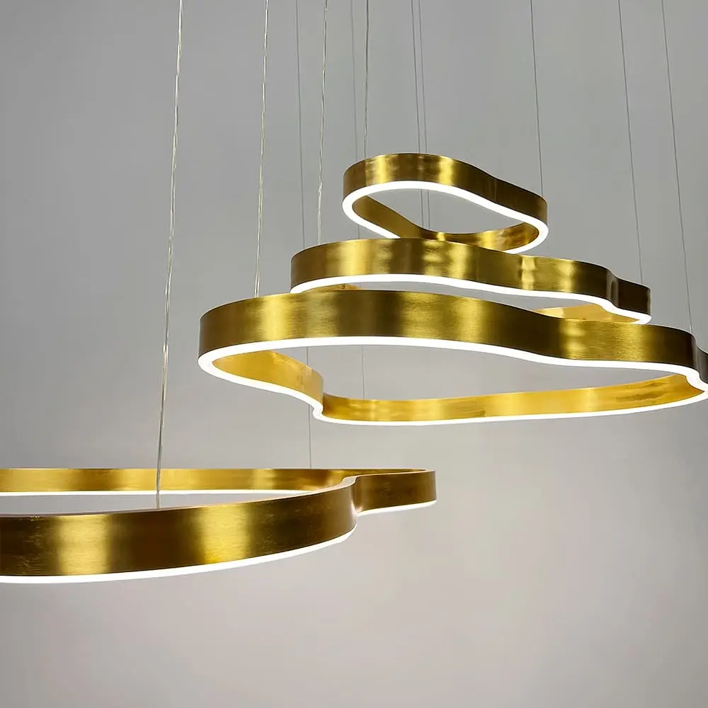 Впечатляющая золотая люстра на 4 яруса 100+83+63+43 см | Ст. PCL003-100*80*60*40 PGD Line F - фото 5