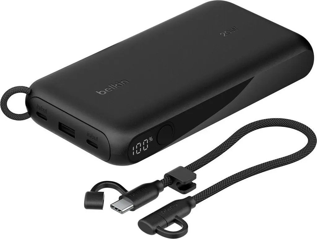 Belkin Акумулятор портативний літій-іонний Power Bank 20000мА·рік, 20Вт, з дисплеєм, чорний - фото 5