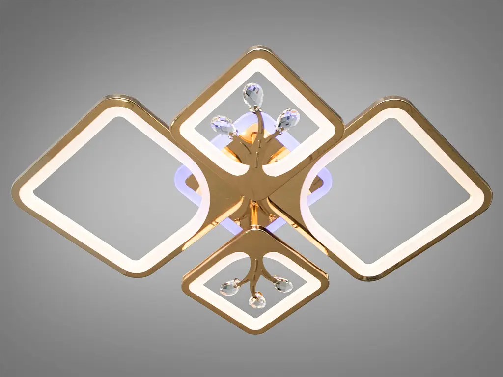 Потолочная люстра с диммером и LED подсветкой, цвет хром, 100W. - фото 2