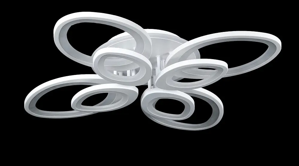 Люстра стельова LED Splendid Ray LK232/4+4+A, 240W, білий, сучасний стиль з пультом, димер - фото 2