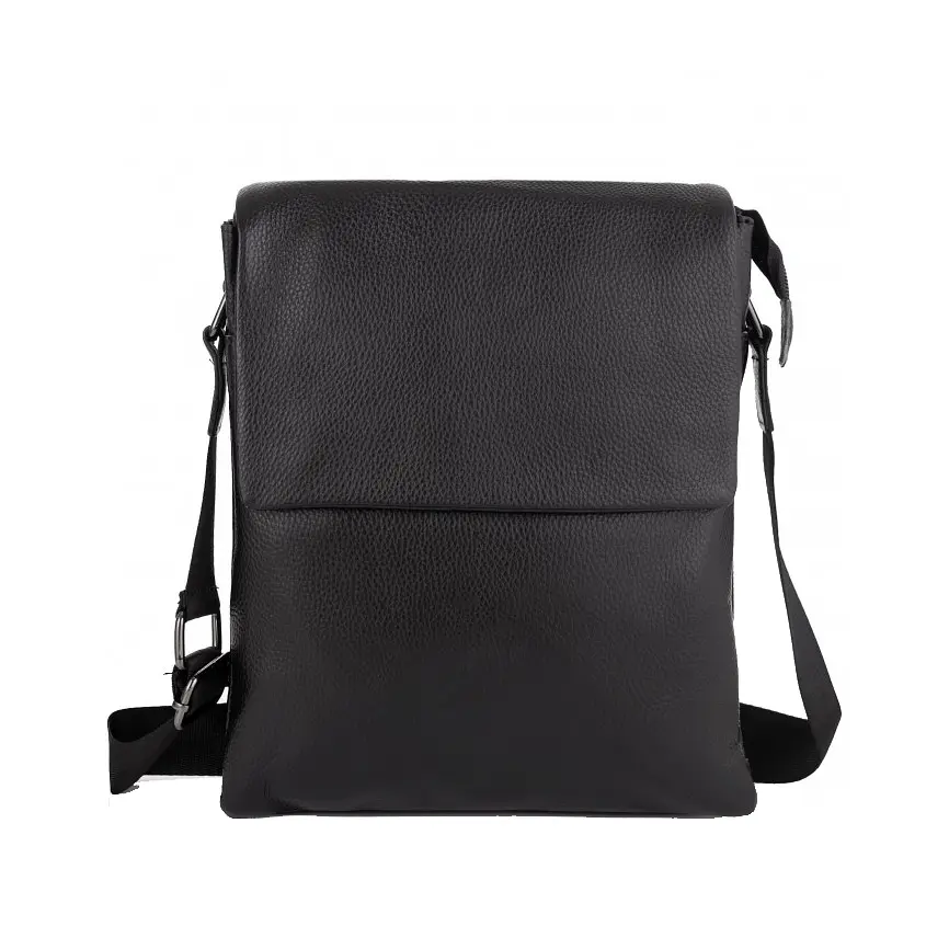 Сумка мужская кожаная Tiding Bag A25F-FL-875A черная с клапаном - фото 2