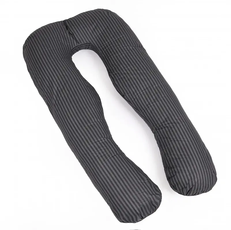 Подушка для беременных и отдыха MirSon U-образная №5031 Color Line Stripe Black 140х75х20 см черная (2200010969924) - фото 2