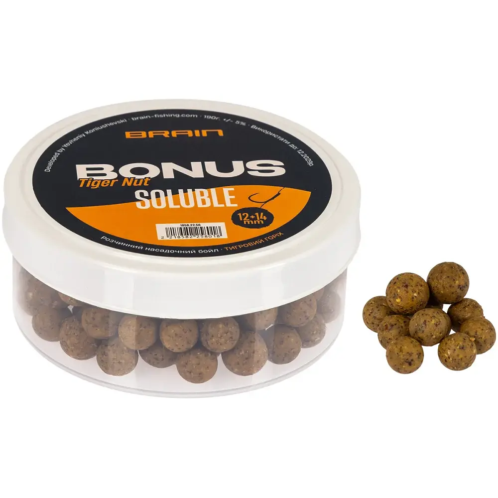 Бойли розчинні Brain Bonus Tiger Nut (Тигровий горіх) 12+14mm 190g