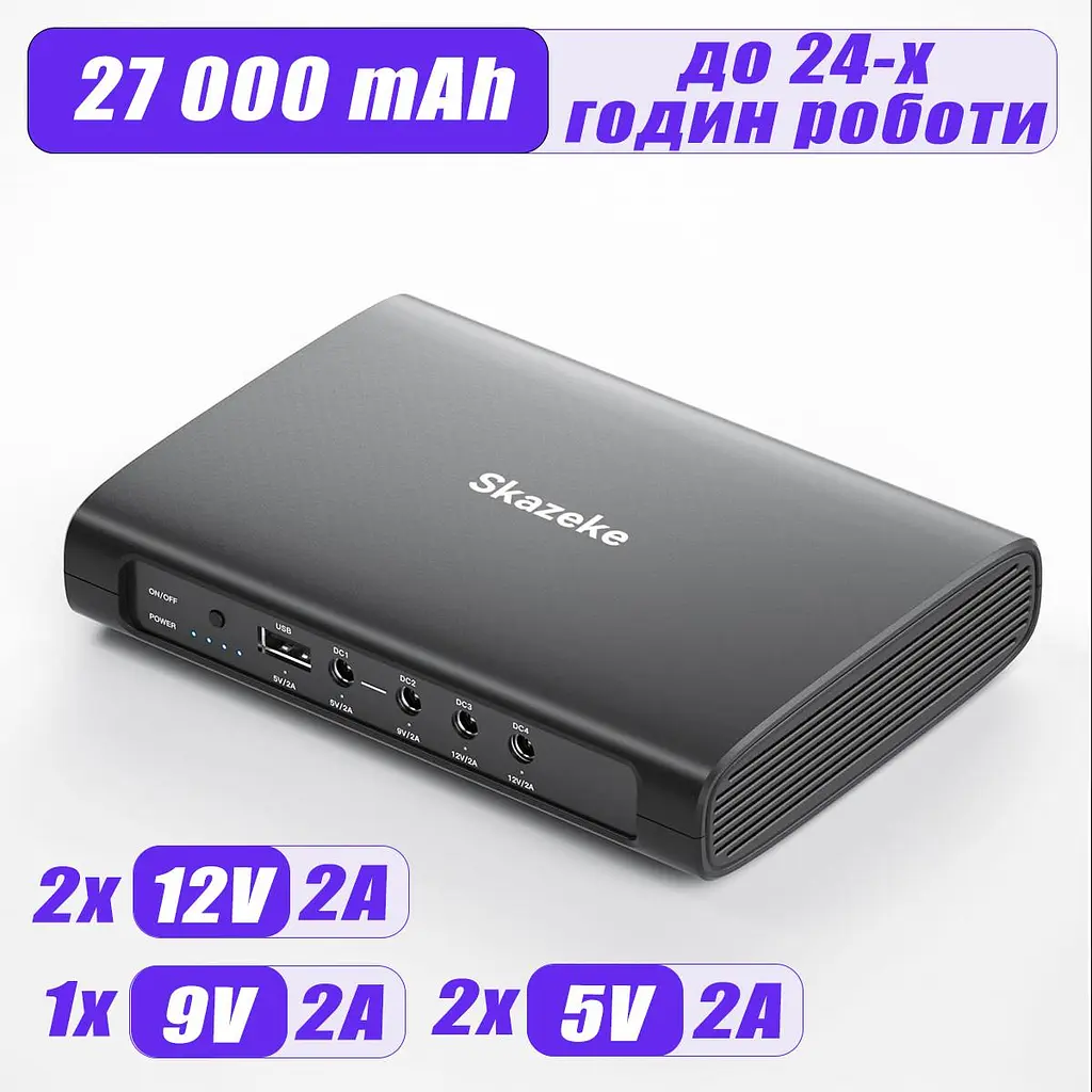 Безперебійник для Роутера 12V 2A Mini UPS 12V 27000 mAh Міні УПС DC UPS ДБЖ для Роутера Повербанк для Роутеру 12 вольт 9V - фото 2