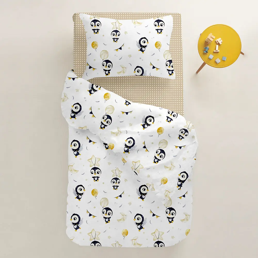 Комплект постільної білизни Cosas підлітковий PENGUINS CS1 155 x 215 см (PenguinsWhite_Dots_155) - фото 2