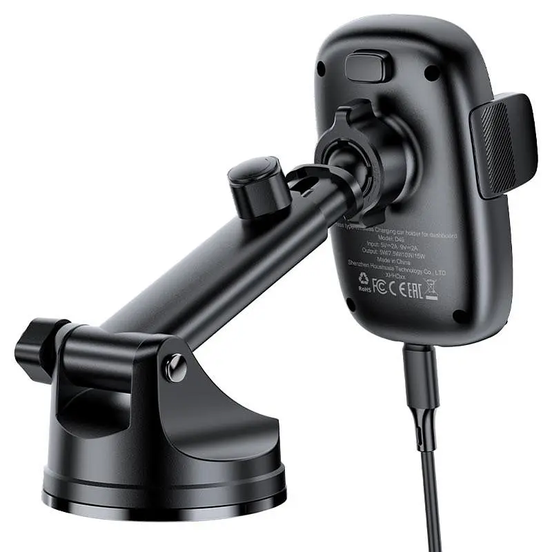 Автодержатель с зарядным устройством Acefast D49 Wireless Charging 15W Black - фото 3