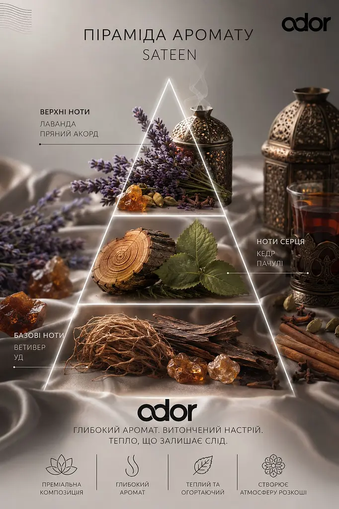 Парфумований освіжувач повітря Odor Premium Sateen 250 мл (4820086524391) - фото 3