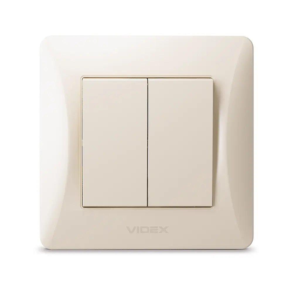 Вимикач двоклавішний Videx Binera кремовий (VF-BNSW2-CR) - фото 2