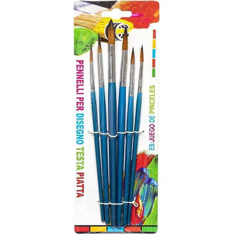 Набор кисточек для рисования Color-it Круглые 6 шт. 1008-CIT - фото 1