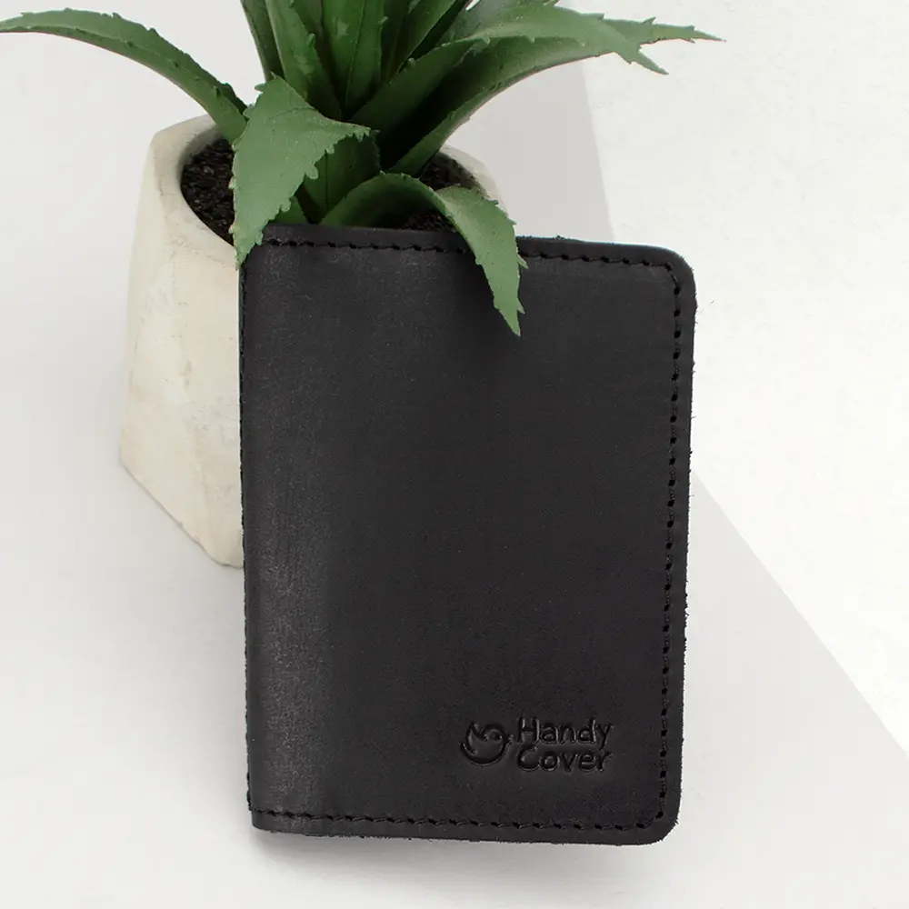 Подарочный набор мужской в коробке Handycover №43 (черный) ключница, обложка на ID паспорт - фото 3