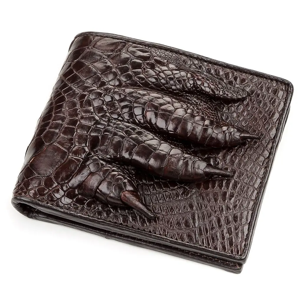Портмоне CROCODILE LEATHER 18196 з натуральної шкіри крокодила Коричневе - фото 6
