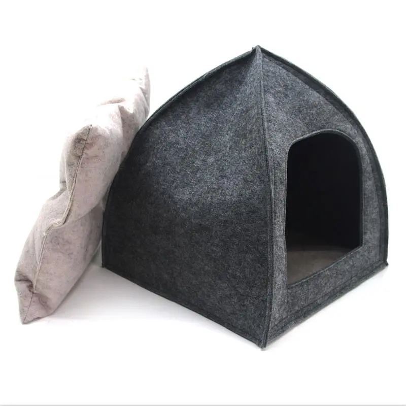 Будинок для котів та малих порід собак Zoo-hunt із фетру Джейн №2 40х40х42 см сірий - фото 3
