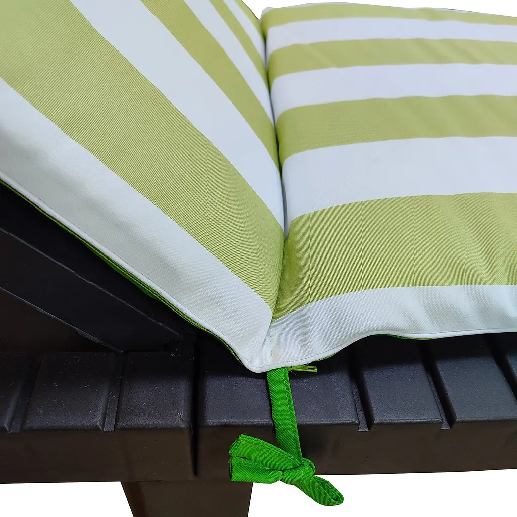 Матрас для шезлонга Ost-Fran Uni бело-салатовые полосы 1001, 188x58x5 см. - фото 2