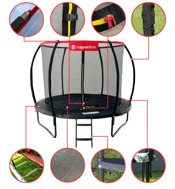 Батут із внутрішньою сіткою inSPORTline Flea PRO 305 см чорний (23879) - фото 2