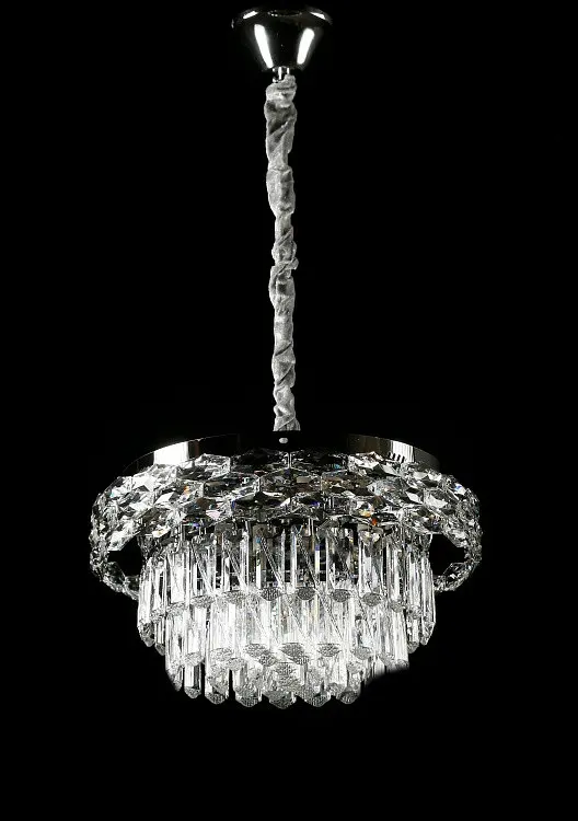 Хромована кришталева світлодіодна люстра Splendid Ray LA7013/400/4+LED (CR), 40 см на 4 лампи E14 з LED-підсвічуванням - фото 3