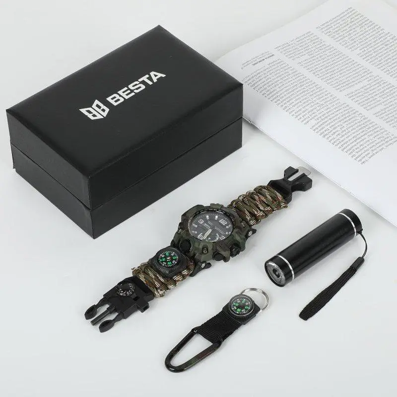 Чоловічий наручний годинник Besta Box Military Light з компасом + подарунковий набір - фото 4