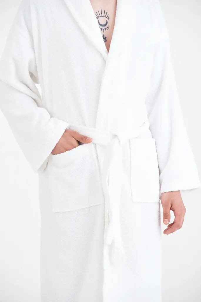 Халат махровый unisex Lotus Home - Basic Line white L - фото 10