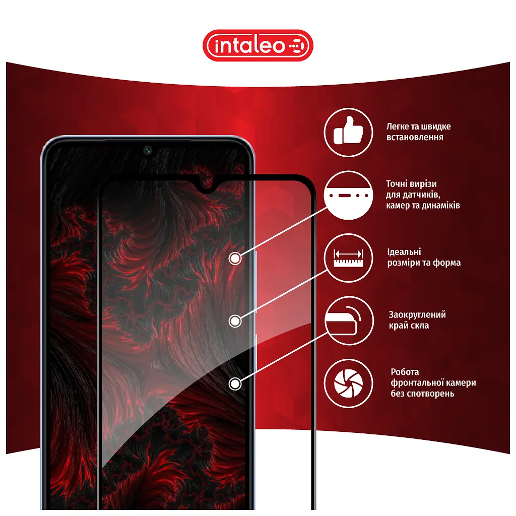 Стекло защитное Intaleo Full Glue Xiaomi Redmi A3 Black (1283126591297) - фото 3