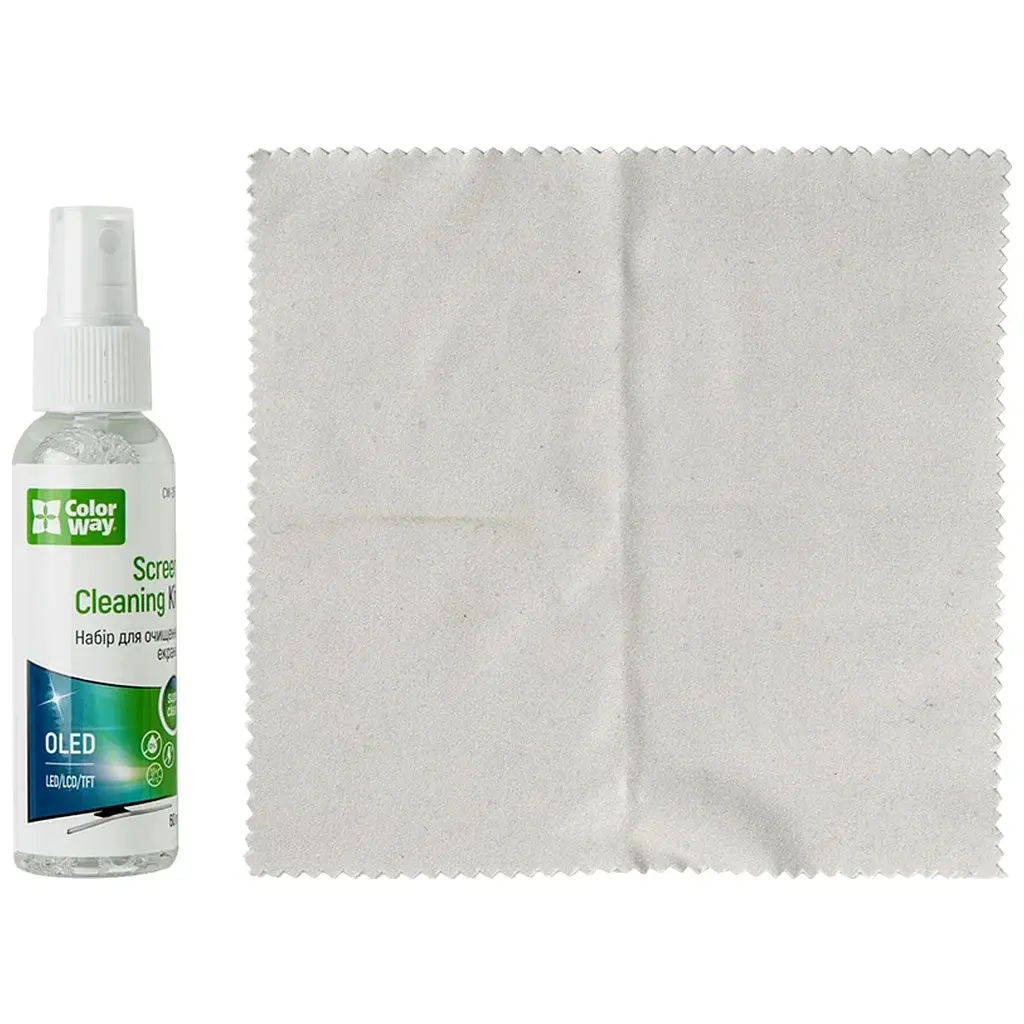 Спрей для очищення ColorWay Screens Cleaning Kit TV/OLED/LED/LCD 60ML + Microfibre (CW-2615) - фото 4