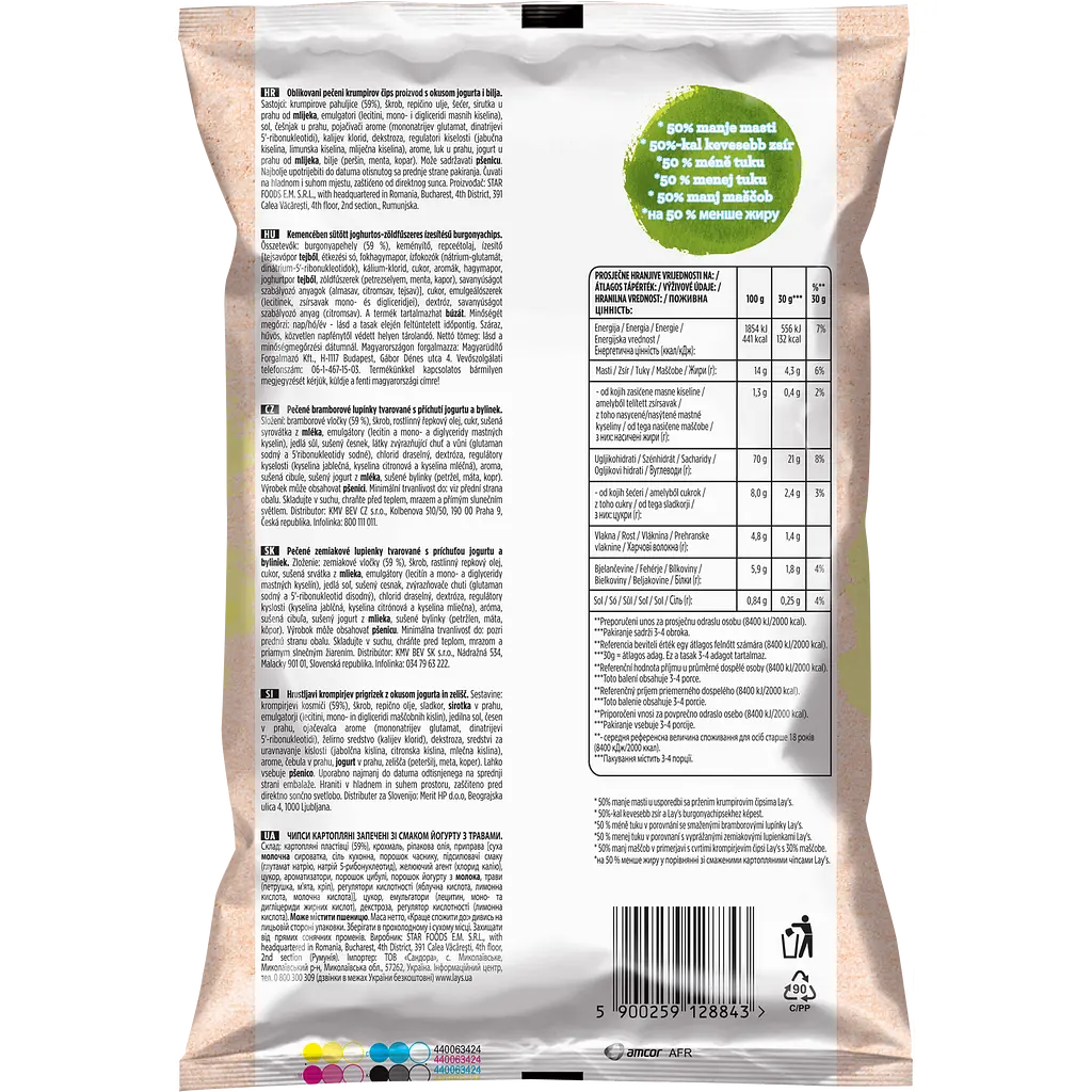 Чипсы Lays Oven Baked со вкусом йогурта с травами 110 г (944157) - фото 2