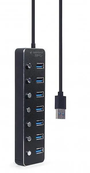 USB-Хаб Gembird UHB-U3P7P-01 на 7 портiв USB 3.0 (UHB-U3P7P-01) - фото 2