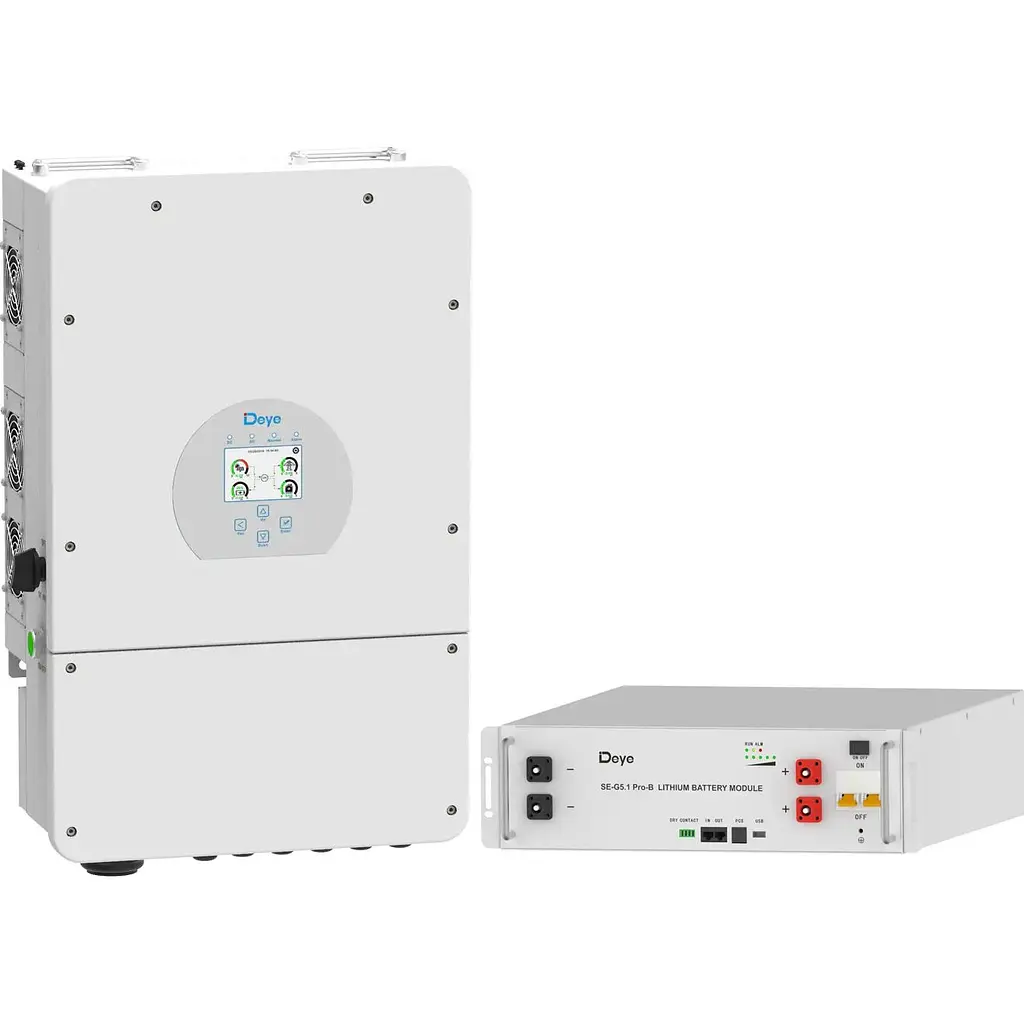Система зберігання енергії Deye SUN-10K-SG02LP1-EU-AM3 10kW + 1 АКБ SE-G5.1 Pro-B 5.12 kWh (51.2V/100Ah/5120Wh) [159385] - фото 1