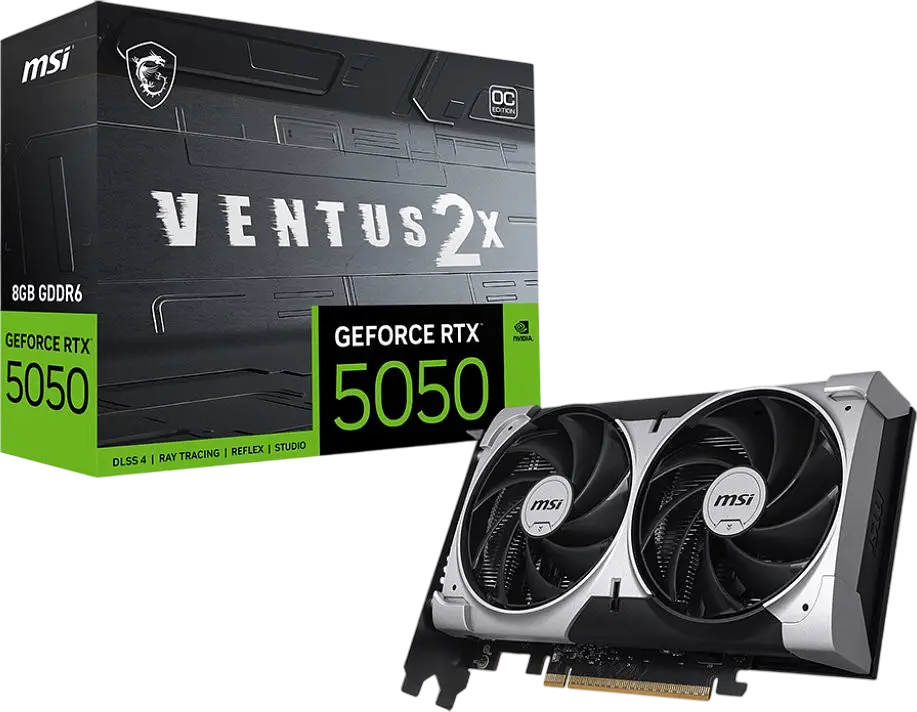 Відеокарта GeForce RTX 5050 8GB MSI Ventus 2X OC (RTX 5050 8G VENTUS 2X OC)