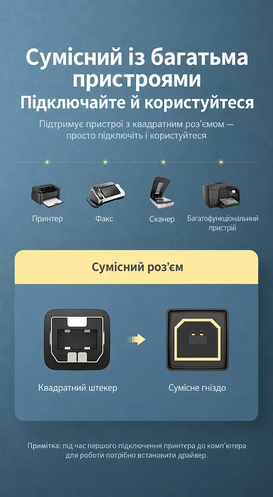 Кабель для принтера UGREEN US369 USB 2.0 USB-A - USB-B 5 м чорний (90560) - фото 3