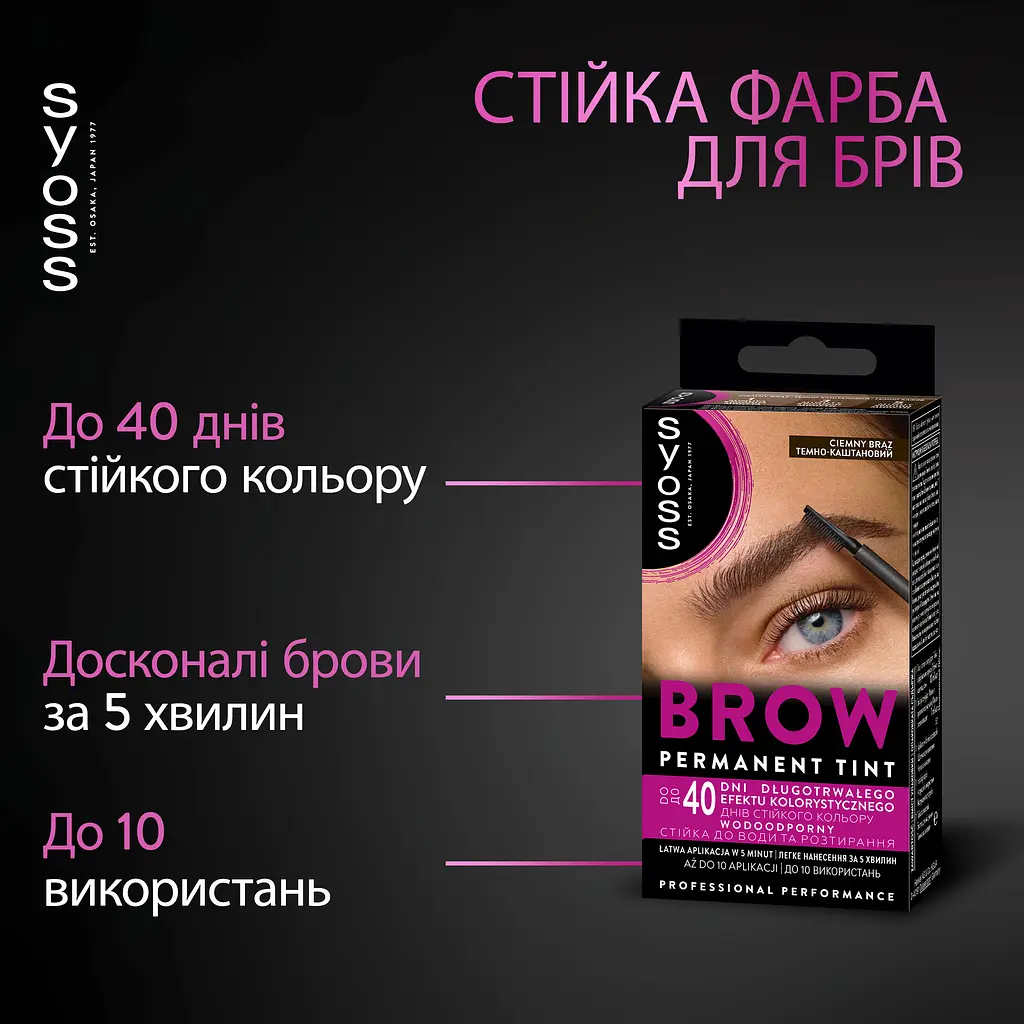 Уцінка. Стійка фарба для брів Syoss Brow Tint 4-1 темно-каштановий 17 мл - фото 8