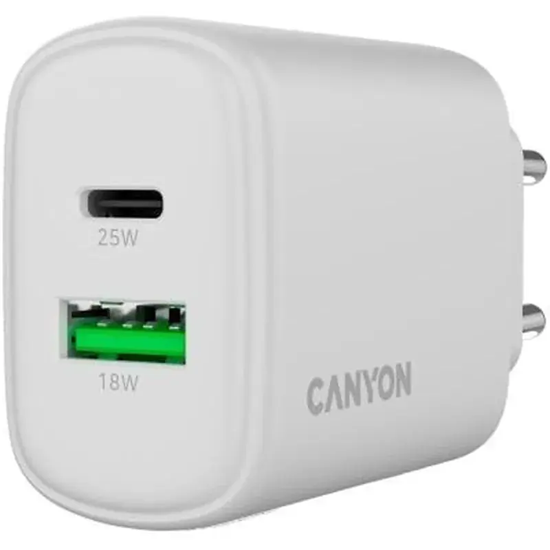Зарядний пристрій Canyon OnCharge 250 25W 1xPD 1xQC EU White (CNE-CHA250-21) - фото 5
