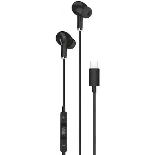 Дротові навушники XO EP23 music earphone Type-C штекер чорні - фото 3