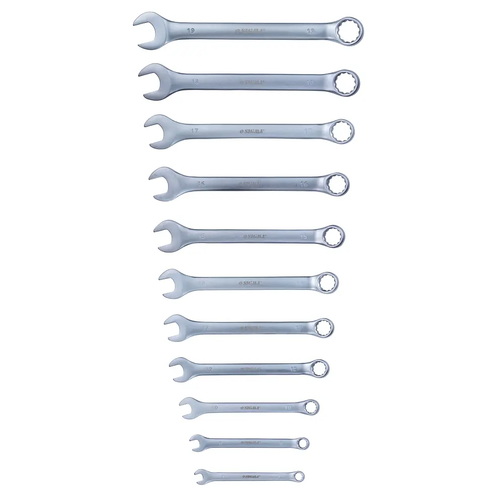 Ключі ріжково-накидні Sigma 11 шт 7-19 мм CrV satine (TR6010151) - фото 4