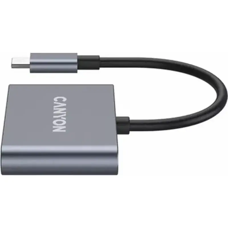 Концентратор Canyon hub DS-3 3in1 USB-C Dark Grey (CNS-TDS3) - фото 4