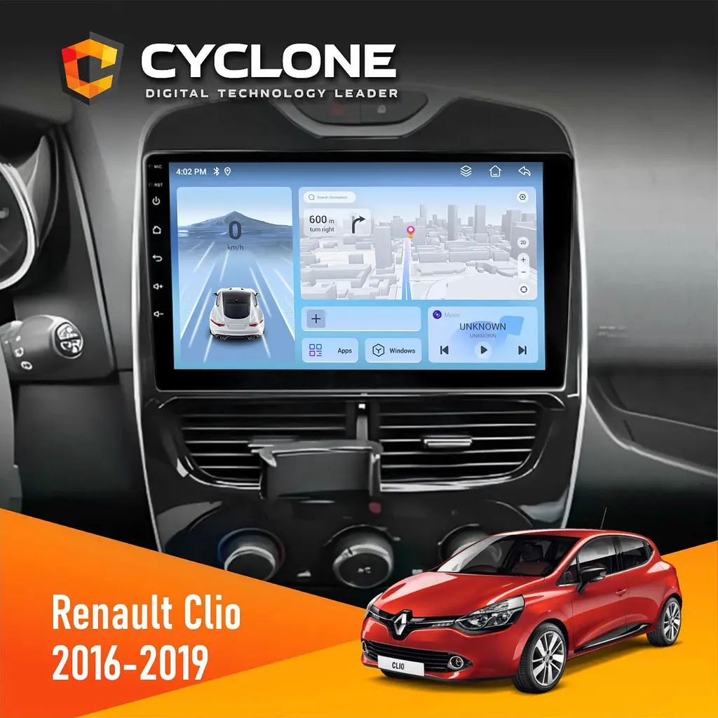 Штатна магнітола Renault Clio 2016-2019 Cyclone C10-012 4x64, DSP, 4G Cyclone (НФ-00007752)