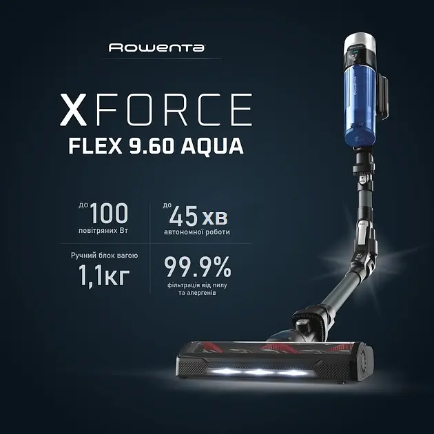 Пилосос миючий акумуляторний Rowenta X-Force 9.6 Aqua Alnimal (RH20C7WO) - фото 6