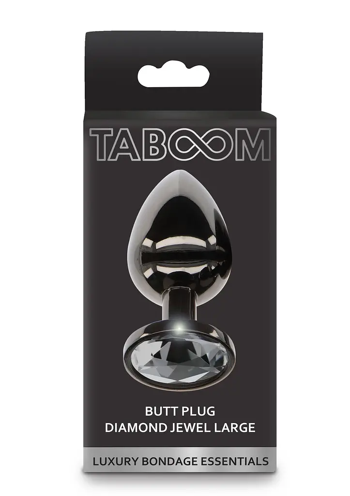 Анальна пробка Taboom Butt Plug With Diamond Jewel L, 9.5 см (чорний) - фото 5