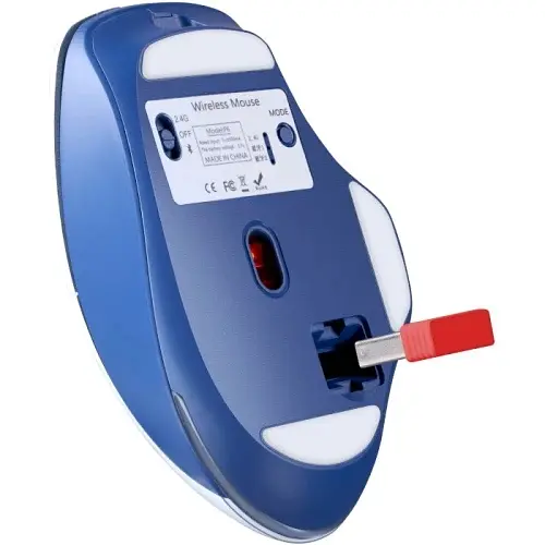 Миша бездротова Tisa GM-126, White/Blue, Bluetooth / 2.4 GHz / USB, оптична Defender teh0028186 - фото 5