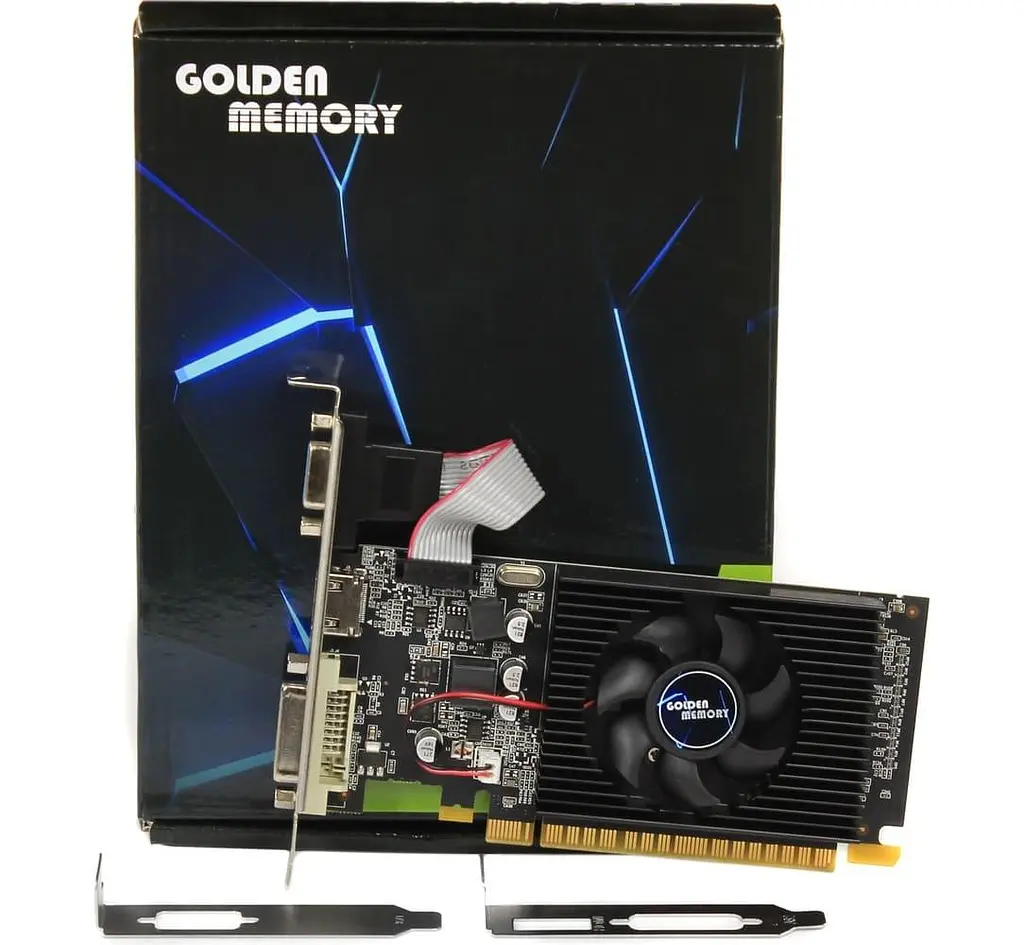 Видеокарта Golden Memory GT 710 2Gb GDDR3, 64-bit, VGA/DVI/HDMI, 954/1600 MHz, Low Profile (GT710D32G64BIT) (GDDR3, 64 bit, PCI-E 2.0 x16) - фото 3