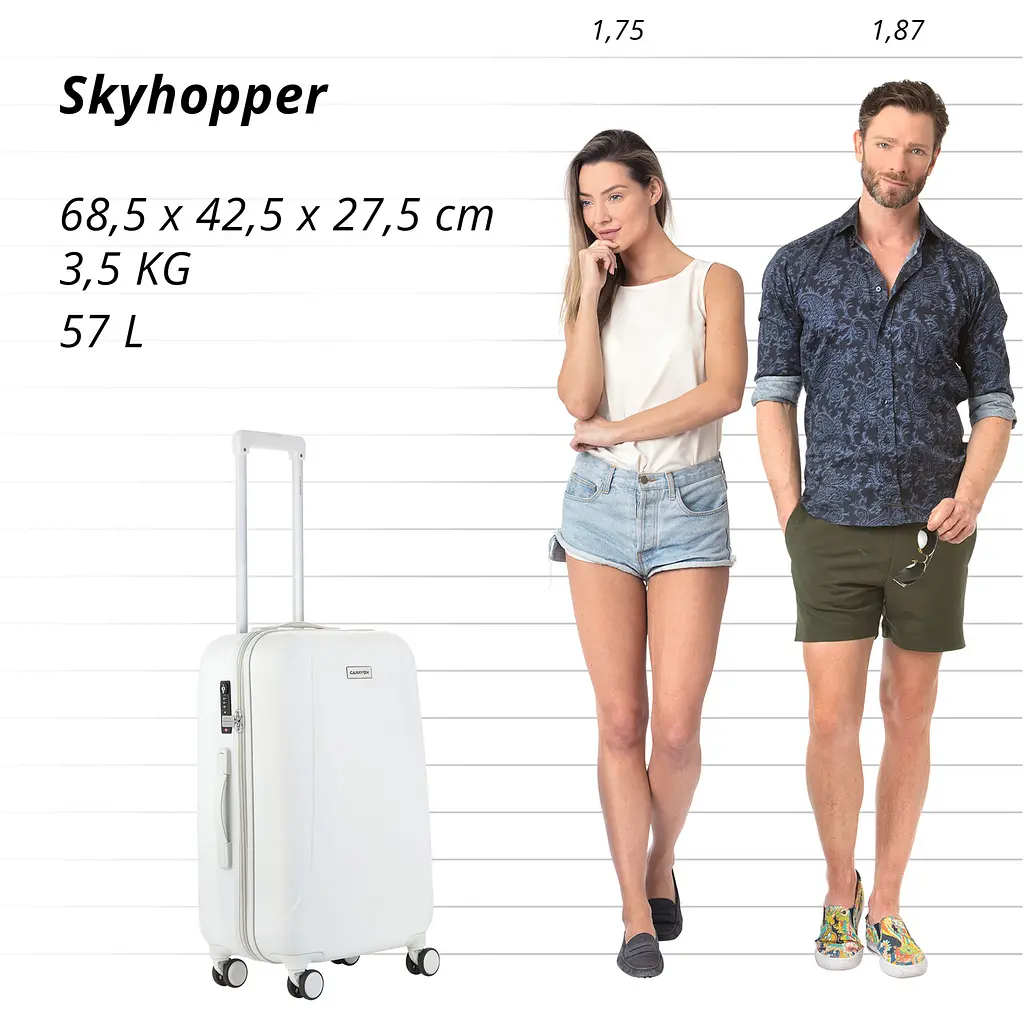 Валіза CarryOn Skyhopper (M) White (502423) - фото 7