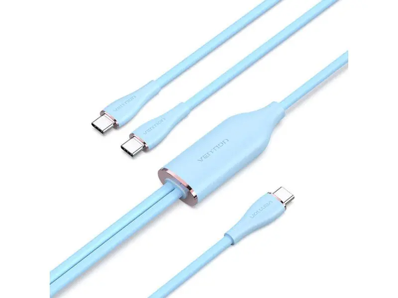 Кабель Vention 2-in-1 USB-З to Dual USB-C 100W 1.5м Blue (CTMSG)