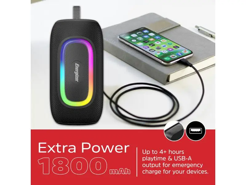 Портативна колонка Energizer BTS163 Black - фото 6