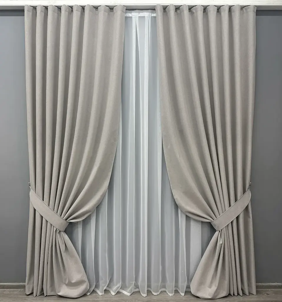 Комплект штор VR-Textil Ashen Night блекаут 2 шт 150x290 см тауп (1847ш) - фото 2
