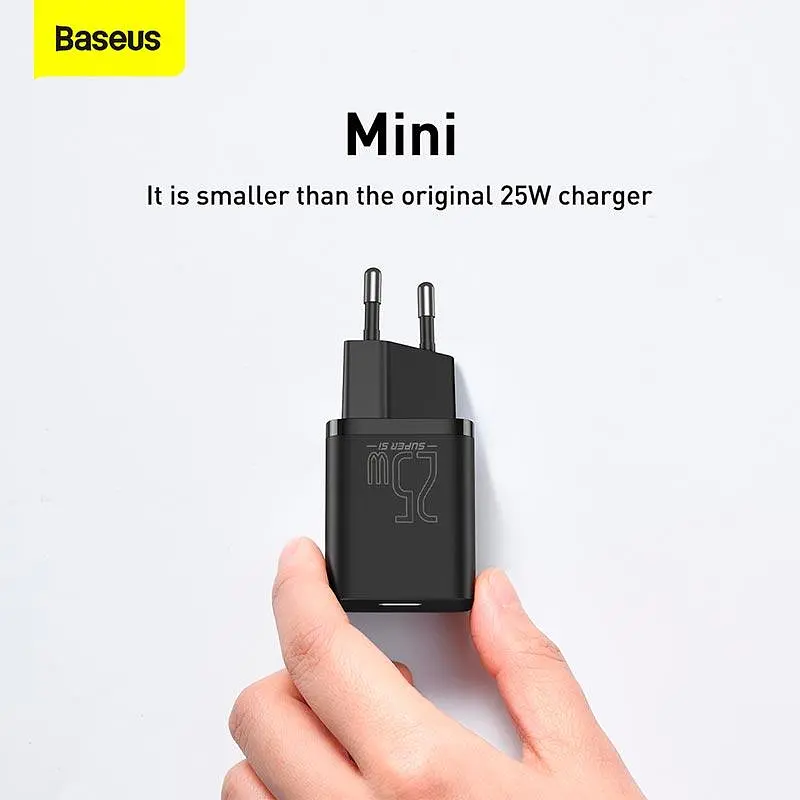 Зарядное устройство Адаптер питания Baseus Super Si Quick Charger 1 USB-C 25 W черный - фото 4