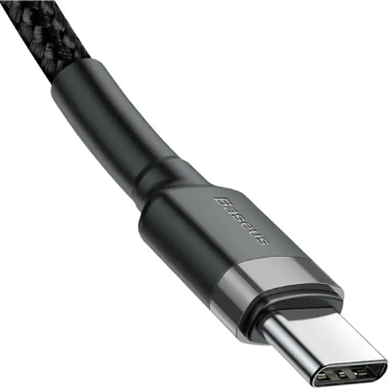 Дата кабель USB-C to USB-C 1.0m 3A 60W Cafule Black Baseus (CATKLF-GG1) - фото 3