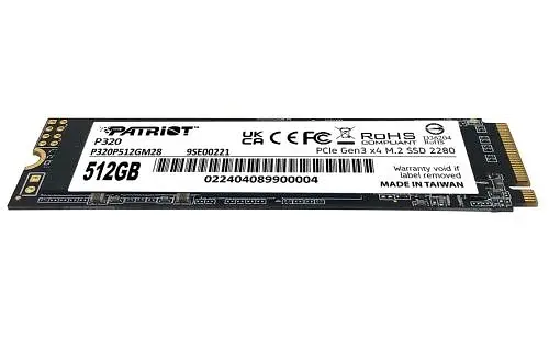 Твердотільний накопичувач SSD Patriot 512Gb, P320, PCI-E 3.0 x4, M.2 2280, 3D TLC, 3000/2200 МБ/с teh0019758 - фото 2